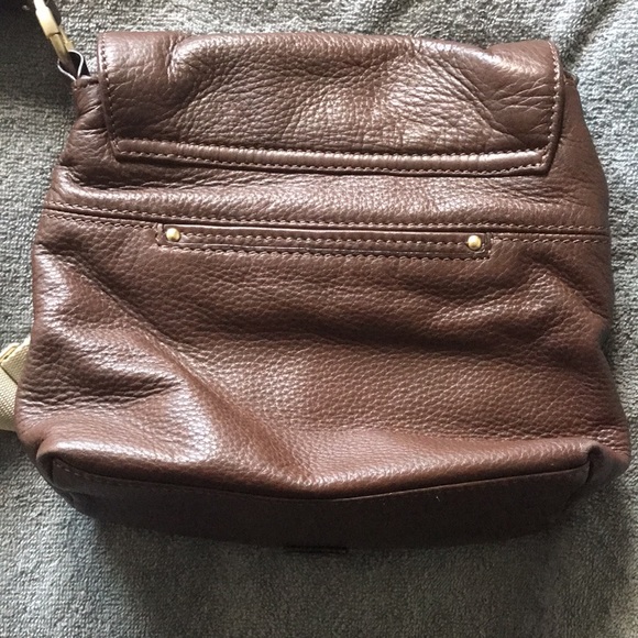 Michael Kors brown soft leather shoulder purse with canvas strap - Picture 8 of 16